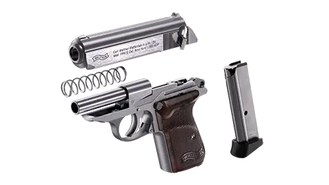PPK/S 3.3" Stainless Walnut 7RD .380 ACP 5